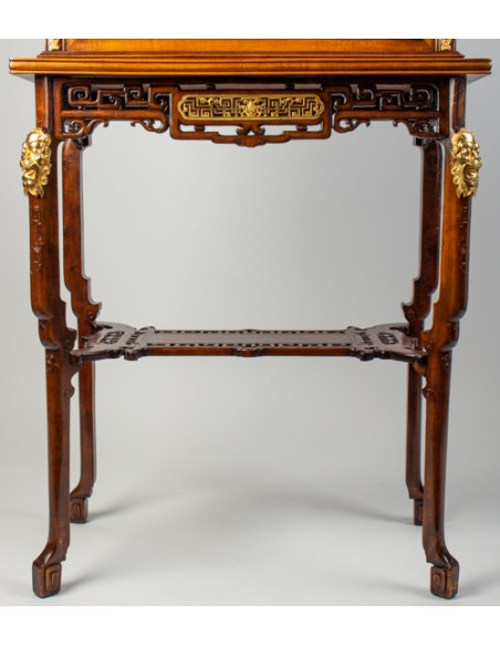 A Vitrine-cabinet-on-stand attributed to Gabriel Viardot.  19th century.