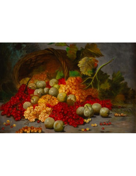 Johann Carl Rohmer (1891 - 1943): Still life with redcurrants.