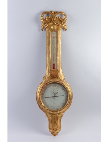 A Louis XVI period (1774 - 1793) barometer-thermometer. 18th century.