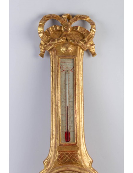 A Louis XVI period (1774 - 1793) barometer-thermometer. 18th century.