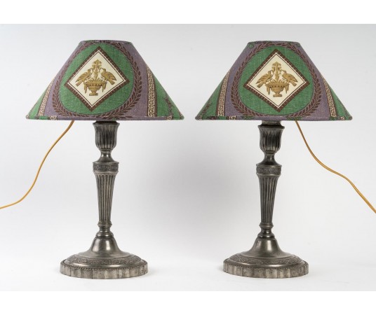 Paire de lampes.  XIXème...