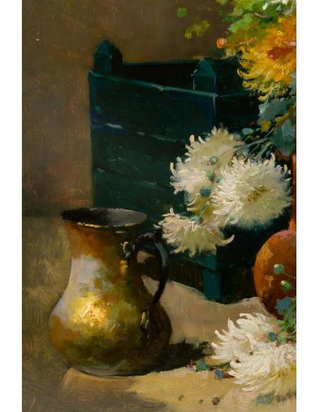 Emile Godchaux (1860 - 1938): Chrysanthemums.