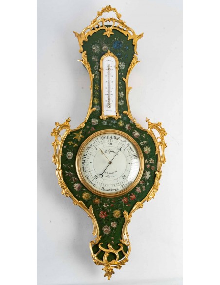 A Napoleon III period (1851 - 1870) Barometer - Thermometer.  19th century.