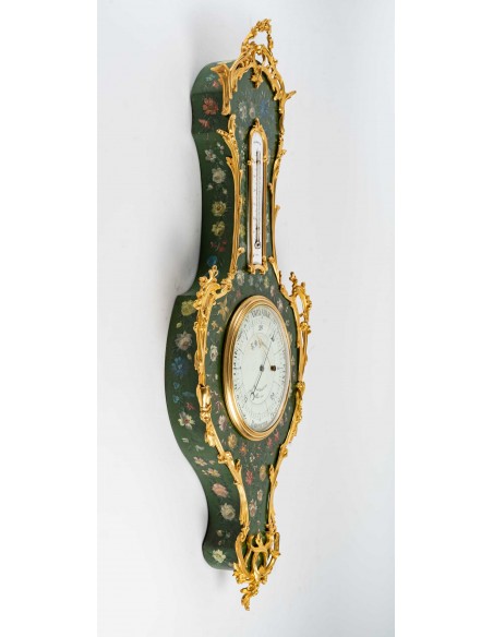 A Napoleon III period (1851 - 1870) Barometer - Thermometer.  19th century.