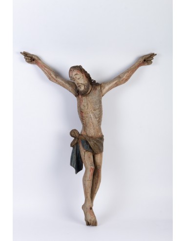 Christ en bois polychrome. XVIIIème...