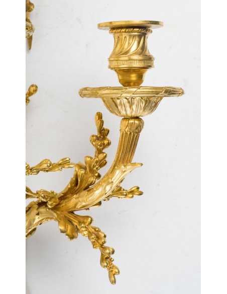 A Pair of wall-lights in Louis XVI style dated 1881.