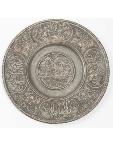 Paten Decorated in Relief.  17th century.