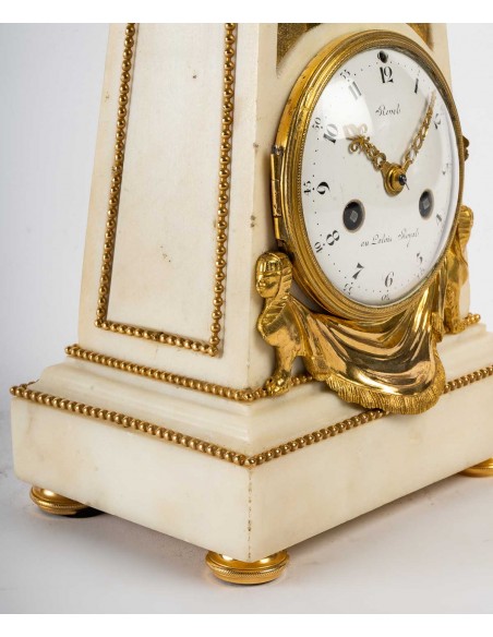 A Louis XVI Period (1774 - 1793) Obelisk Clock.   18th century.