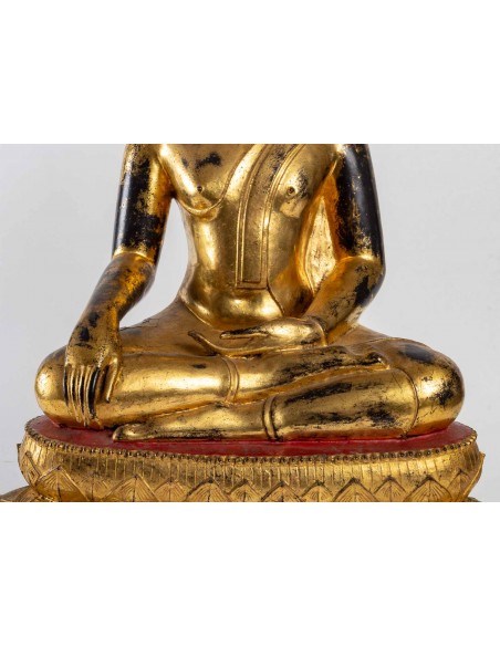 A gilt lacquered bronze Buddha.  19th century.