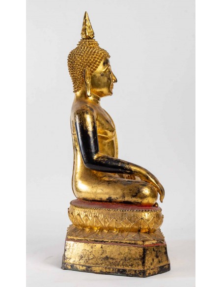 A gilt lacquered bronze Buddha.  19th century.