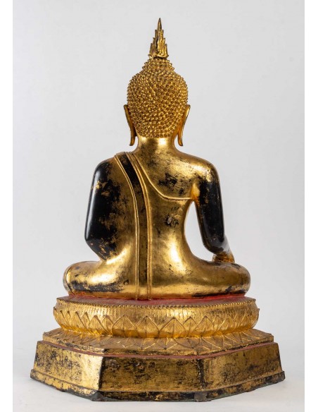 A gilt lacquered bronze Buddha.  19th century.