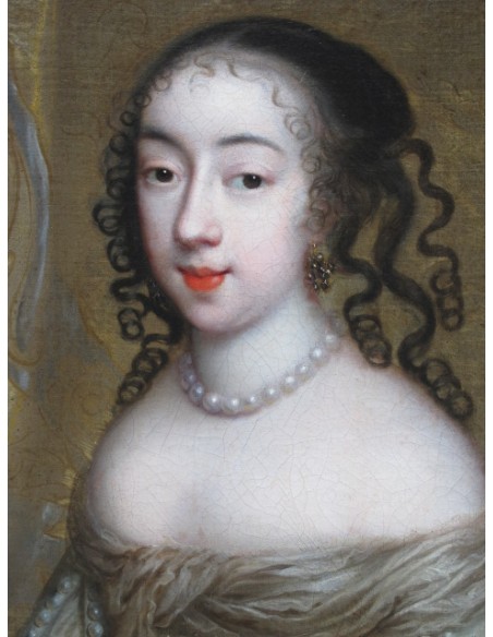 Charles Beaubrun (1604 - 1694): Portrait d'Henriette d'Angleterre, duchesse d'Orléans. XVIIème siècle.