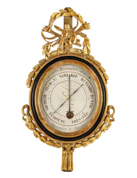 Baromètre - thermomètre d'époque Louis XVI (1774 - 1793).  XVIIIème siècle.