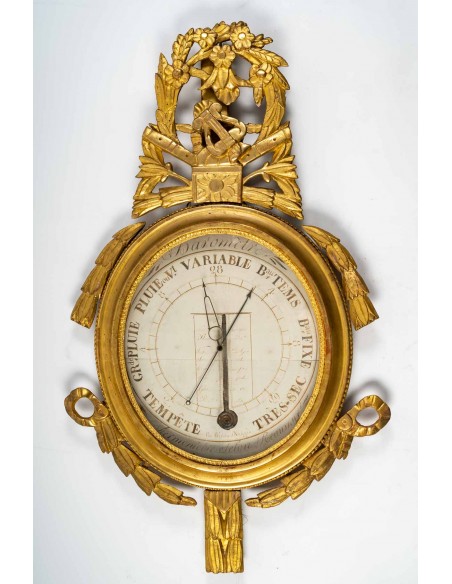 Baromètre - thermomètre d'époque Louis XVI (1774 - 1793).  XVIIIème siècle.