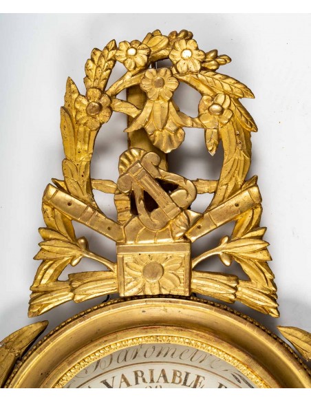 Baromètre - thermomètre d'époque Louis XVI (1774 - 1793).  XVIIIème siècle.