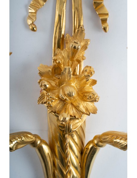 A Pair of Wall - Lights in Louis XVI Style.  19th century.
