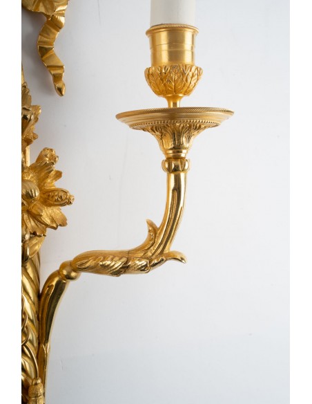 A Pair of Wall - Lights in Louis XVI Style.  19th century.