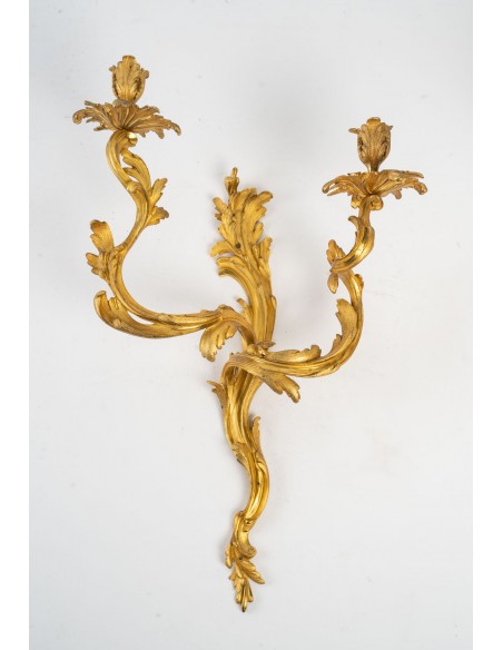 A Pair of Wall - Lights in Louis XV Style.  19th century.