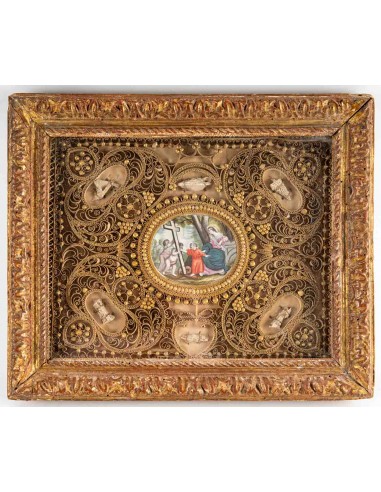 Paperole reliquary.  17th century.