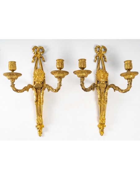 A Pair of Louis XVI Period (1774 - 1793) Wall - Lights.  18th century.