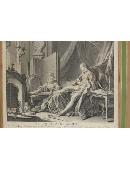 A Pair of Engravings: La Jeunesse. La Courtisane amoureuse.  18th century.