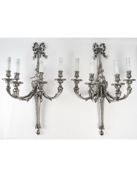 A Suite of Four Wall - Lights in Louis XVI Style .  19th century.