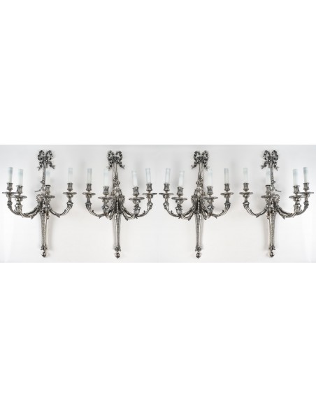 A Suite of Four Wall - Lights in Louis XVI Style .  19th century.