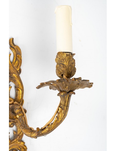 A Pair of Napoleon III Period (1851 - 1870) Wall - Lights in Régence Style.  19th century.