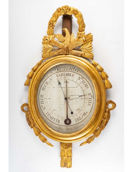 A Louis XVI Period (1774 - 1793) Barometer - Thermometer. 18th century.