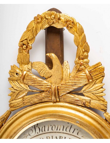 Baromètre - thermomètre d'époque Louis XVI (1774 - 1793).  XVIIIème siècle.