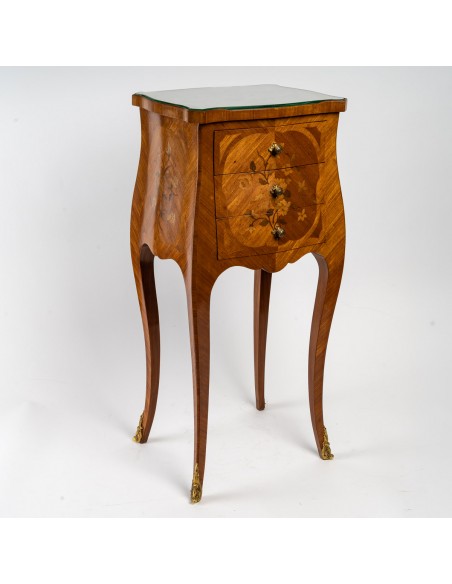 A Pair of Bedside Tables in Louis XV Style.