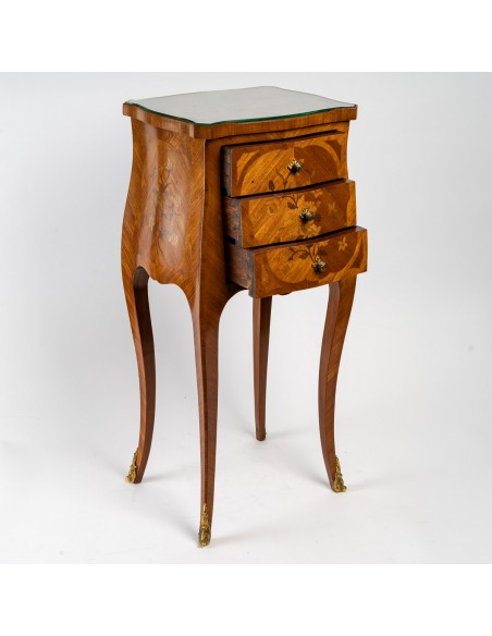 A Pair of Bedside Tables in Louis XV Style.