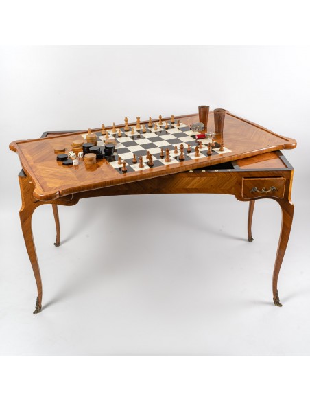 A Tric-Trac Game Table in Louis XV Style.  19th century.