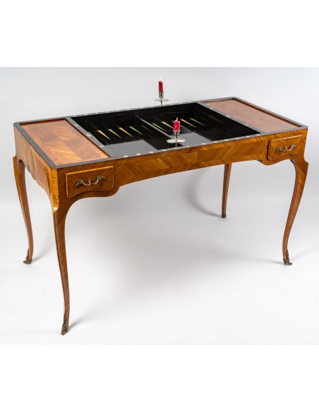 A Tric-Trac Game Table in Louis XV Style.  19th century.