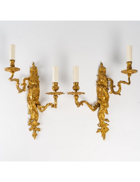 A Suite of Four Wall - Lights in Régence Style.  19th century.