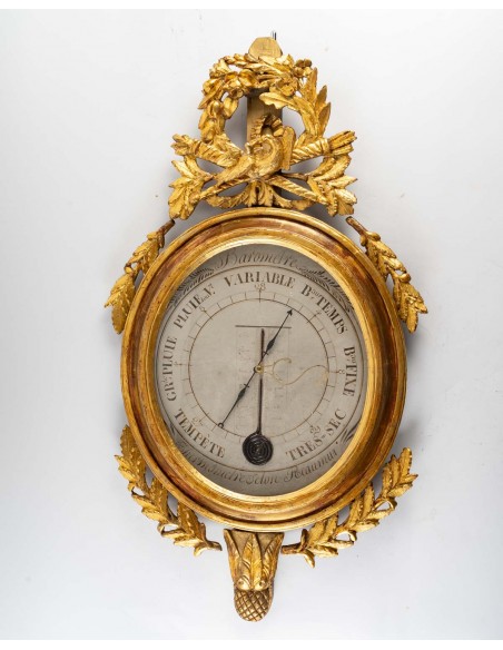 Baromètre - thermomètre d'époque Louis XVI (1774 - 1793).  XVIIIe siècle.