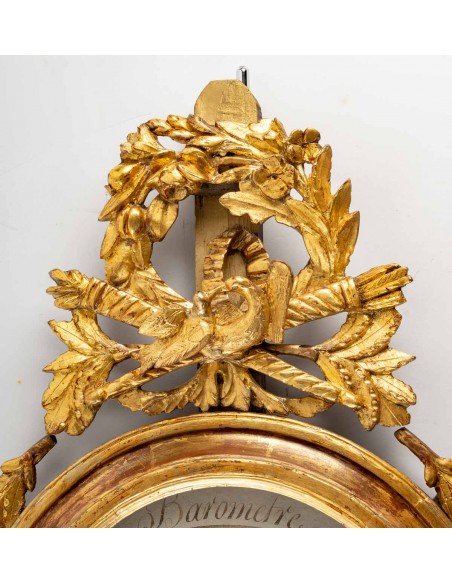 Baromètre - thermomètre d'époque Louis XVI (1774 - 1793).  XVIIIe siècle.