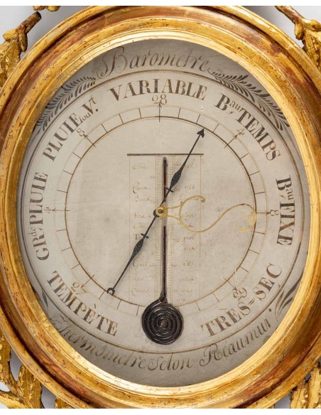 A Louis XVI Period (1774 - 1793) Barometer - Thermometer.  18th century.