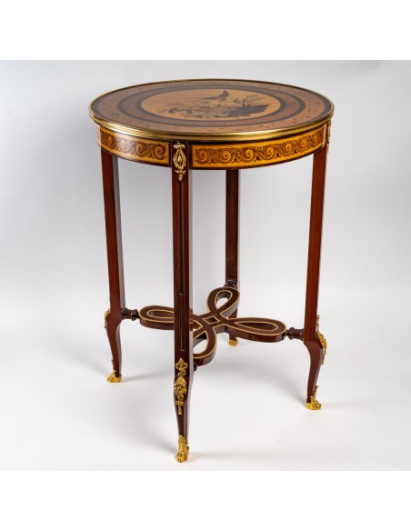 A Marquetry Gueridon Table.  19th century.