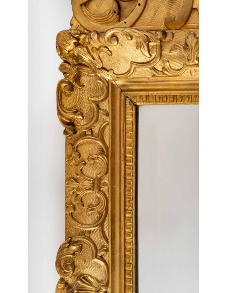 Miroir d'époque Louis XIV (1643 - 1715).  XVIIe siècle.