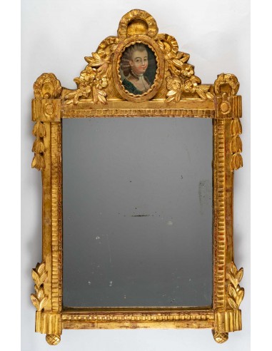 Miroir à fronton d'époque Louis XVI...