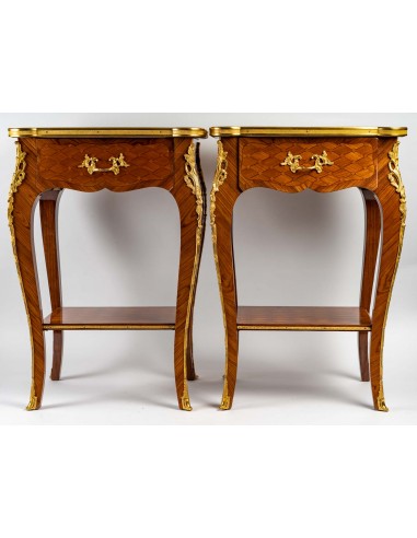 A Pair of Bedside Tables in Louis XV...