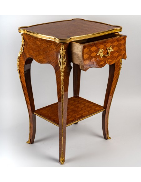 A Pair of Bedside Tables in Louis XV Style.  20th century.