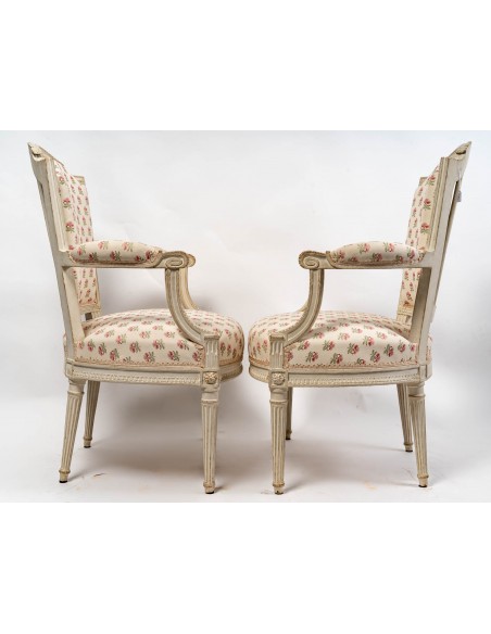 Paire de fauteuils d'époque Louis XVI (1774 - 1793). XVIIIe siècle.