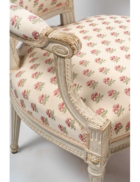 Paire de fauteuils d'époque Louis XVI (1774 - 1793). XVIIIe siècle.