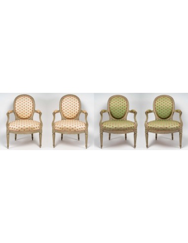 Suite de quatre fauteuils d'époque...