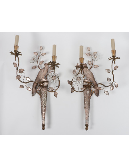 A Pair of Important Maison Baguès Wall-Lights.  20th century.