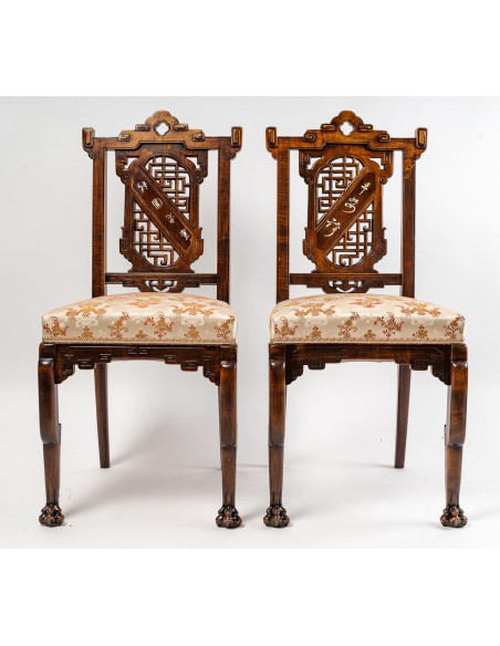 Paire de chaises signées Viardot. XIXe siècle.