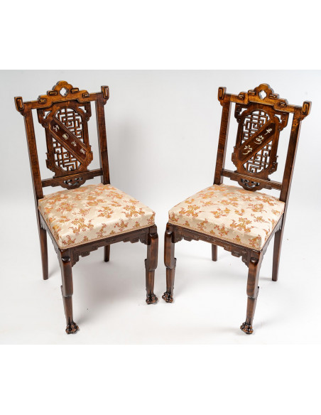 A Pair of Chairs Signed Viardot. 19th century.