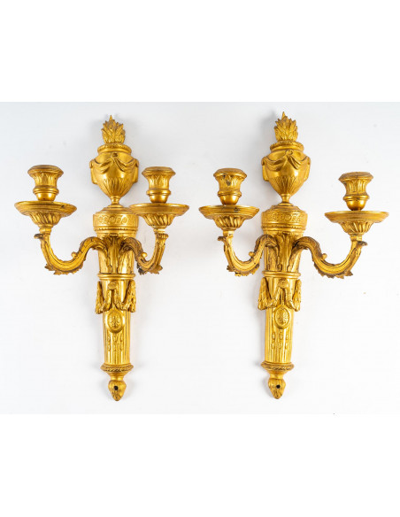 A Pair of Wall - Lights in Louis XVI Style.  19th century.